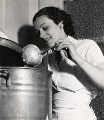Aug 12 1937 Helen Kurtz serving food in a soup kitchen for striking 5 & 10 cent store workersAAD-5374.jpg