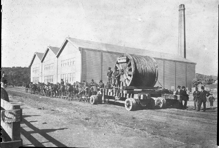 First cable delivered to McAllister Car Barn and Powerhouse July 1883 wnp32.0167.jpg