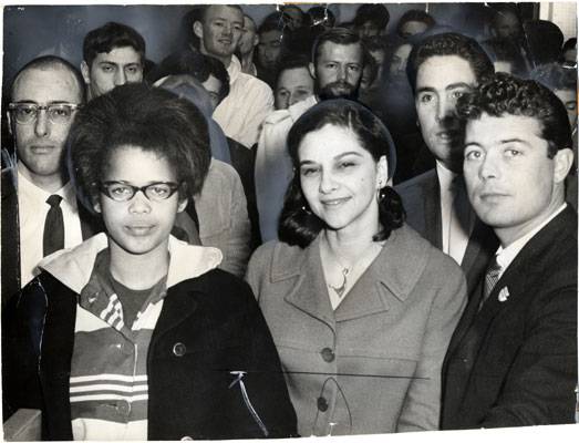 Tracy Sims (wearing glasses) in court with her attorneys Malcolm Berstein (left) Beverly Axelrod and Patrick Hallinan MOR-0405.jpg