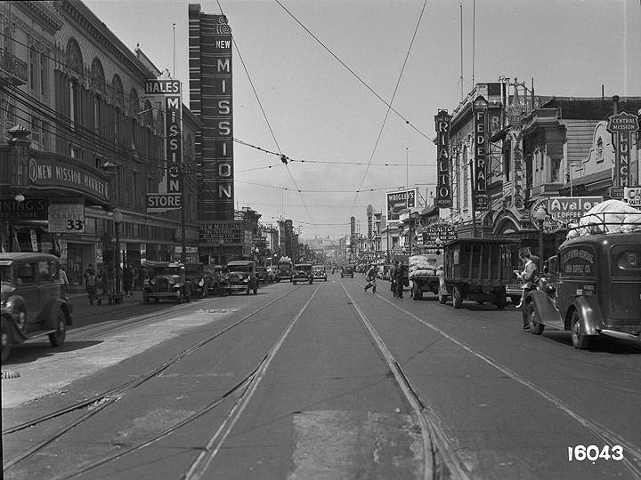 Streetcar-Track-Reconstruction-on-Mission-Between-21st-and-22nd-Streets-View-of-Finished-Track-Work July-27-1936 U16043.jpg