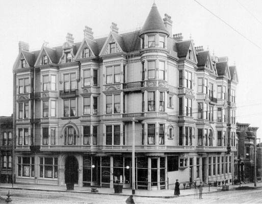Hotel Mirebeau se corner of Ellis and Leavenworth Apr 4 1891 AAB-2233.jpg