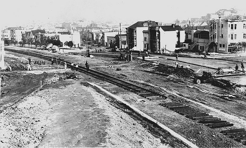 File:San-Jose-Ave-construction-w-SPRR-north-at-Randall-and-Dolores-Feb-3-1930-SFDPW.jpg