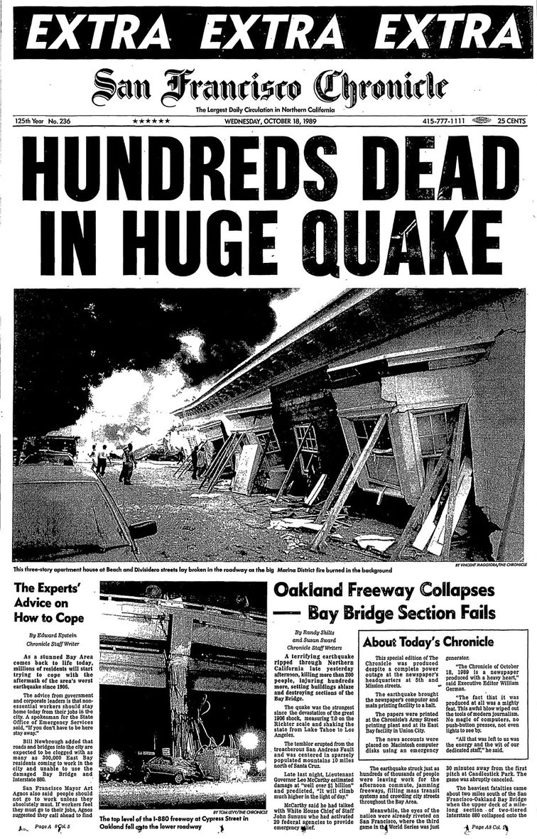 News Article San Francisco Chronicle October 18 1989 p1.jpg