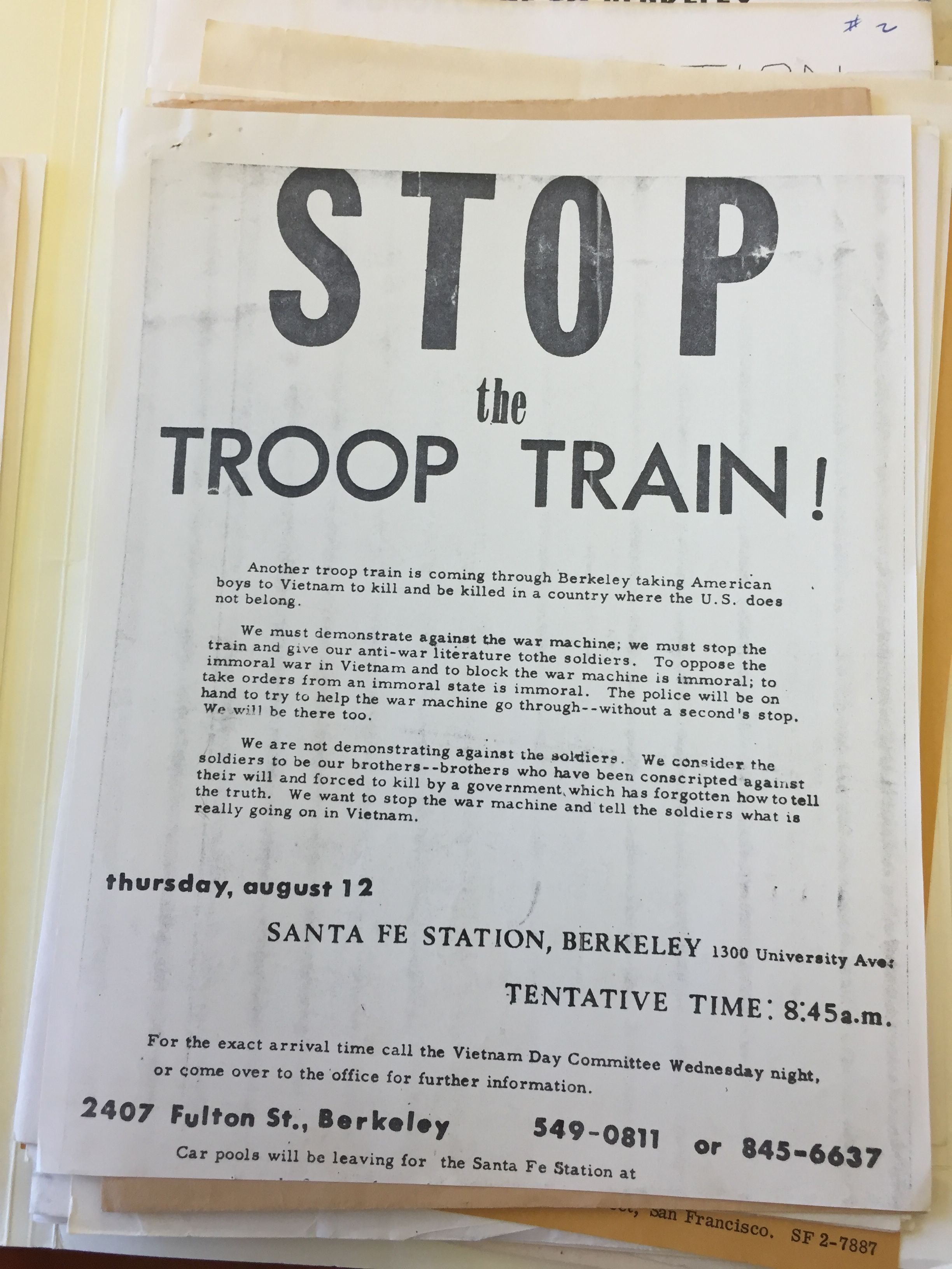 Stop the Troop Train Flier.JPG
