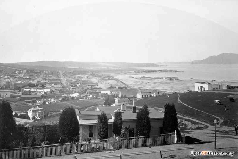 View West to Cow Hollow, Presidio, Golden Gate, Sand dunes, tidal marsh 1880s wnp26.733.jpg