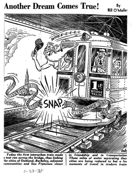 File:Cartoon of trial run of transbay Key System service 1938.jpg