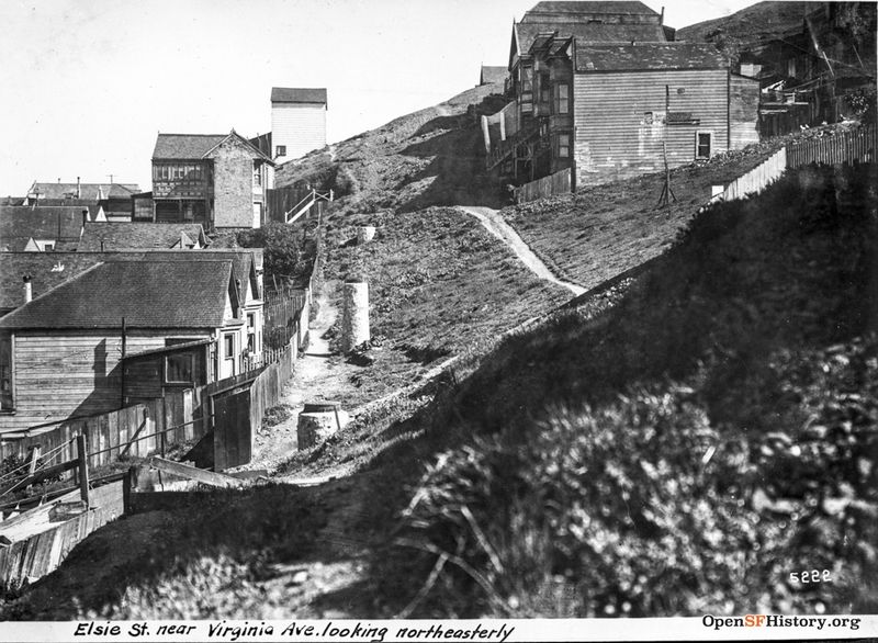 File:1918 View North on unpaved Elsie Street from Virginia (with manholes showing proposed street grade) Elsie near Virginia looking northeast dpwbookXXX dpw5222 wnp36.04146.jpg