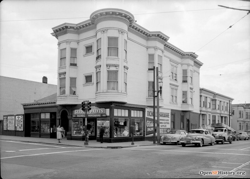 File:View south toward the southwest corner of 24th and Potrero, Nicholls Hardware, 2641 24th Street 1951 wnp58.846.jpg