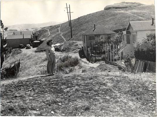 Mrs. William McKeen standing near Franconia Street 1946 .aad-8063.jpg