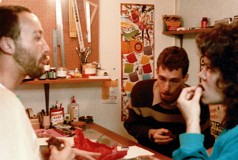 Will-Roscoe-and-Brad-Rose-and-Caitlin-Manning-at-layout-table-in-460-Ashbury-c-1984.jpg