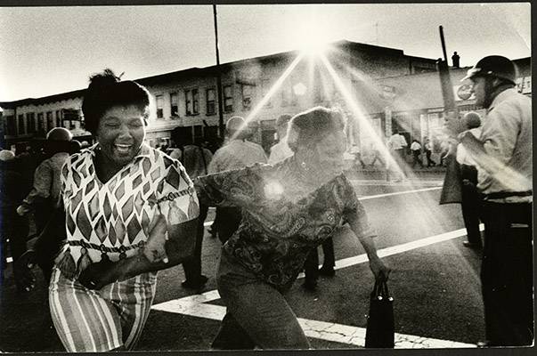 File:Screaming women flee the riot area during the Bayview-Hunters Point 1966 riots AAK-1654.jpg