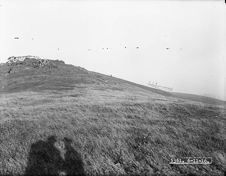 Fallen-Sierra-and-SF-Power-Co-High-Tension-Towers-on-SB-Mtn-June-11-1916 U05361.jpg