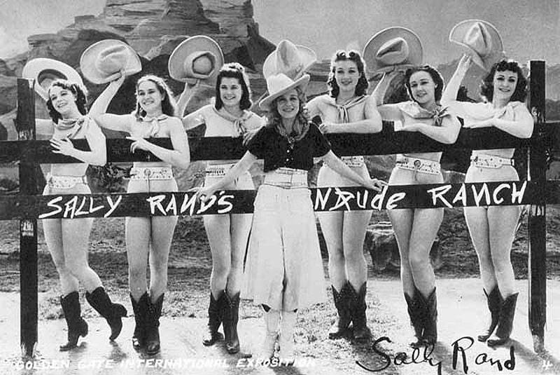Promotional postcard for Sally Rand's Nude Ranch at the Golden Gate In...