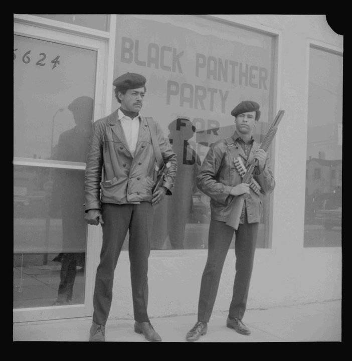 Bobby George Seale and Huey Newton of the Black Panther Party for Self Defense in Oakland, April 25, 1967 BANC PIC 2006.029 139458N.01.01--NEG.jpg