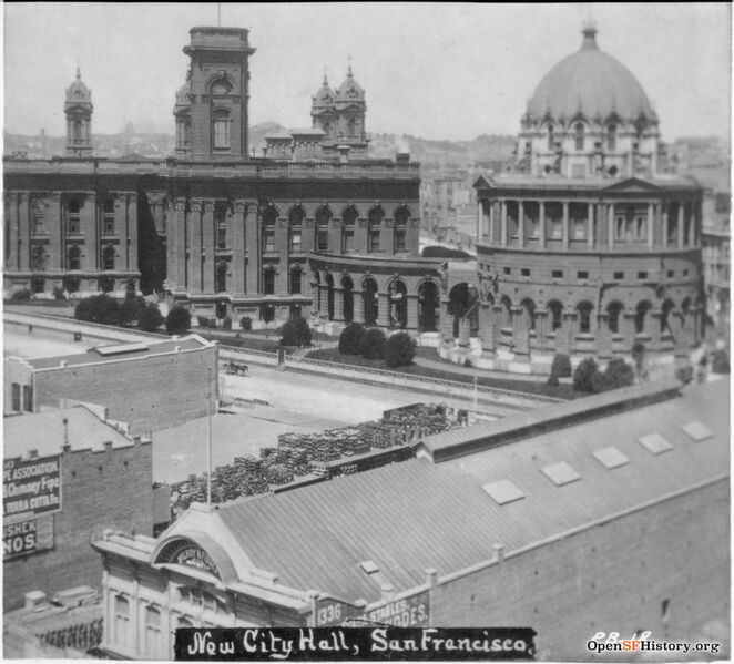 File:Elevated view easterly to what was then called New City Hall and Hall of Records, probably from the Odd Fellows Building at 7th and Market 1882 wnp71.1570.jpg