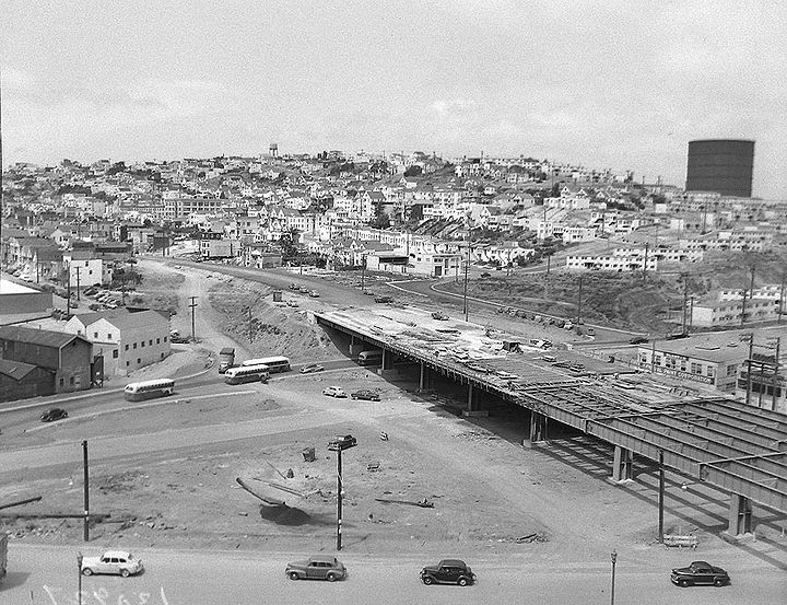 Hwy-101-at-Army-w-Potrero-Hill-under-construction-1955 6748.jpg