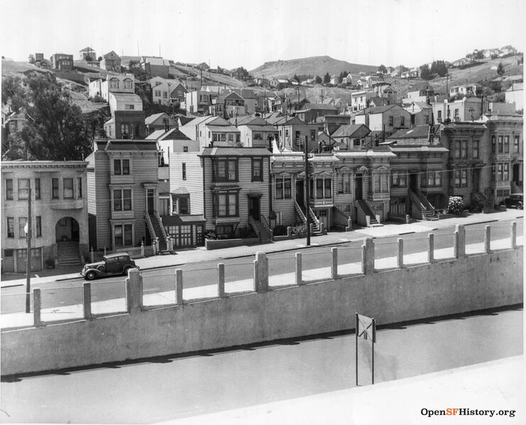 File:View Southwest from James Lick School playground to Clipper St between Noe and Castro July 3 1937 opensfhistory wnp27.6087.jpg