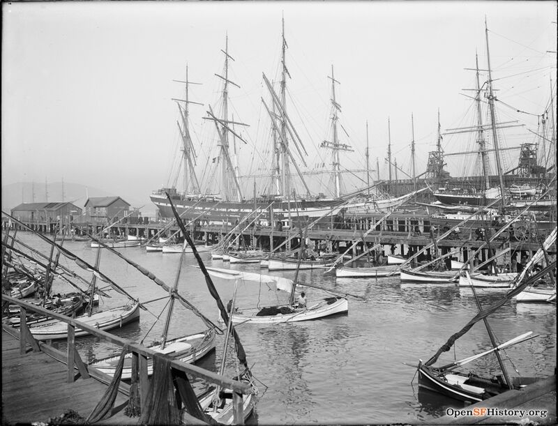 Probably the Union Street Wharf, building reads Office of Ethel Marion Old Fisherman's Wharf SF2-32 GGNRA-Wulzen GOGA 18480 July 13 1900 wnp71.10113.jpg