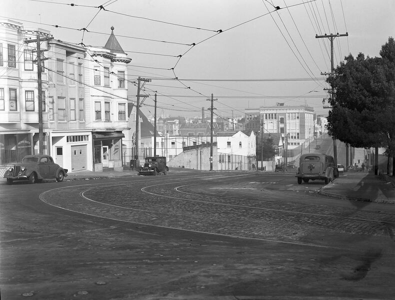 File:U20991 09 Streetcar-Track-Curve-on-Folsom-Street-Near-Precita-Avenue---December-7,-1943.jpg