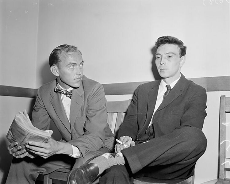 File:Gay-bar-owners-Bryan-Ray-(left)-and-Norman-Tullis-(right)-awaiting-to-deliver-grand-jury-testimony-during-the-gayola-trials.jpg